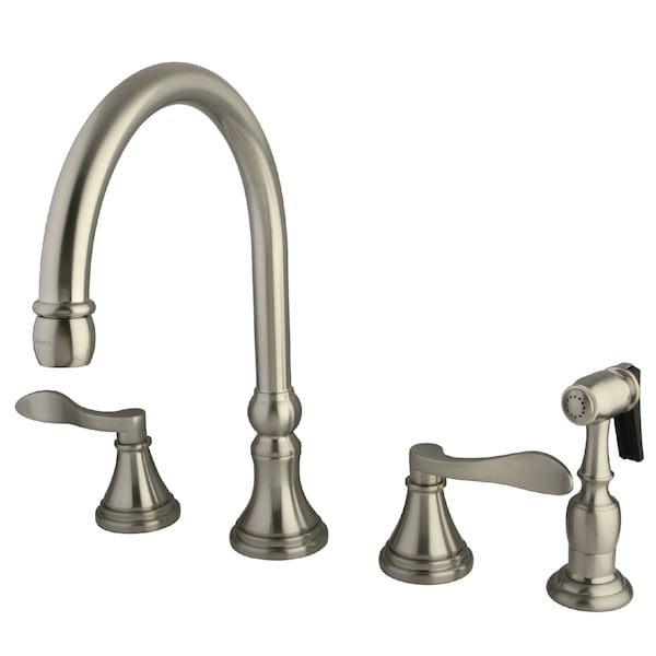 Widespread Kitchen Faucet, Brushed Nickel